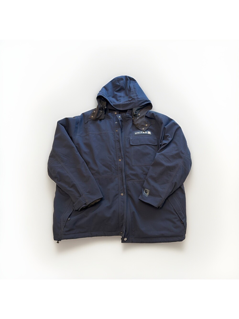 Mens Carhartt Storm Defender Navy Full-Zip Work Wear Jacket 3XL United Edition